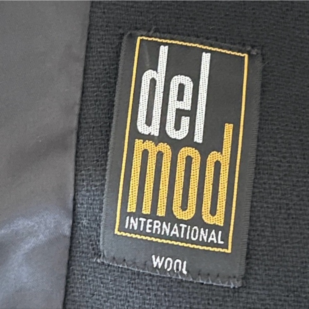 50s Delmod (W. Germany) Wool Overcoat, Genuine Ranch Mink/Collar Black A-Line, M - Picture 8 of 8